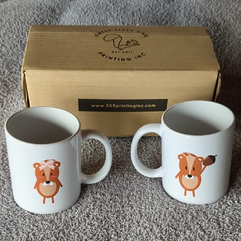 NIB His And Hers Squirrel Mugs